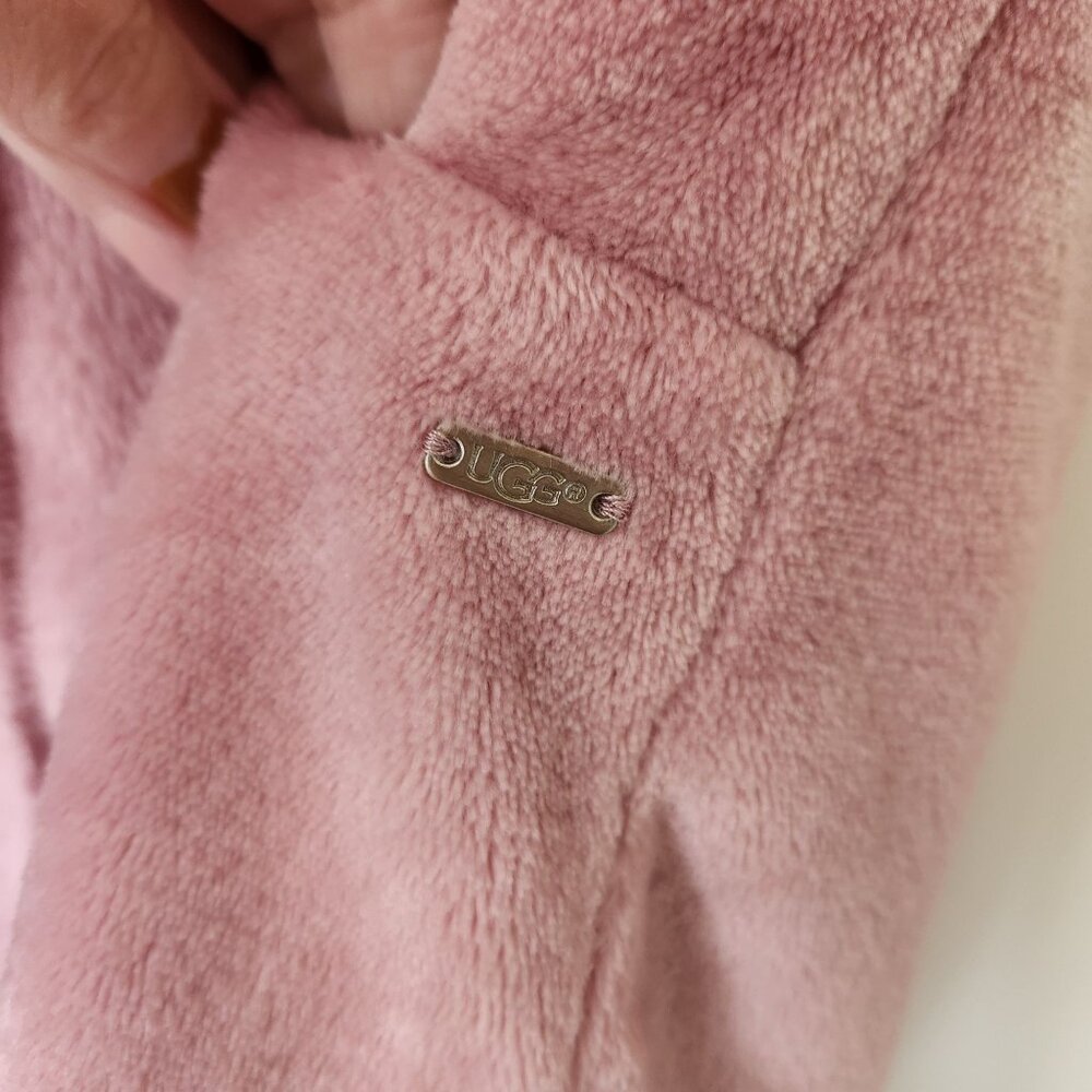 UGG Hooded Dusty Pink Plush Sleeveless Vest Hoodie Soft Comfy Cozy Pastel Cute - Picture 4 of 9
